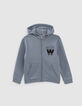 Boys’ storm relaxed cardigan with lettering on hood-2