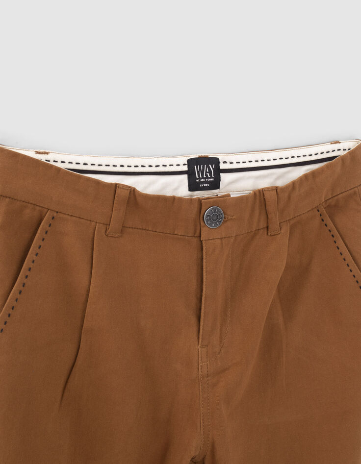 Boys’ camel CHINO trousers-2