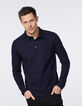 Polo bleu marine manches longues Homme-2