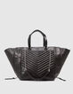 Sac cabas 1440 noir cuir Taille Large Femme-1