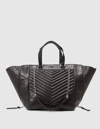 Sac cabas 1440 noir cuir Taille Large Femme