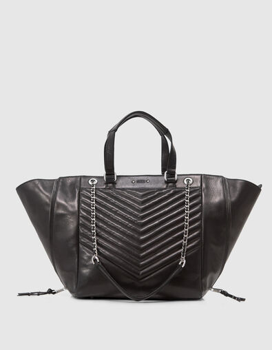 Bag 1440 black leather Large Size Woman - IKKS