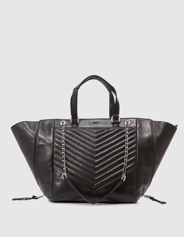 Bag 1440 black leather Large Size Woman-1