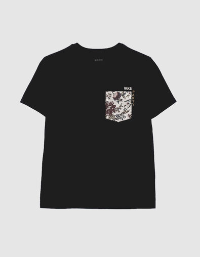 Boys’ black T-shirt with Liberty pocket - IKKS