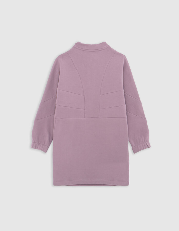 Robe sweat lilas découpes placées fille-5