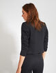 Zwarte blazer met goudkleurige tennisstrepen I.Code-3