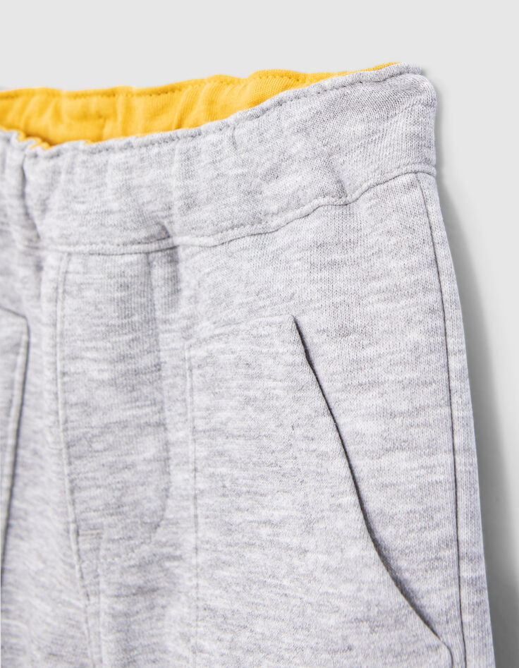 Baby boys’ yellow/grey reversible Bermuda shorts-4