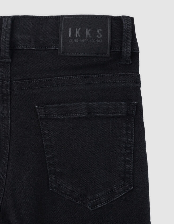 Schwarze SLIM-Jeans für Jungen mit abnehmbarem Flechtbund-7