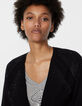 Women’s black diamanté-showered mid-length cardigan-4