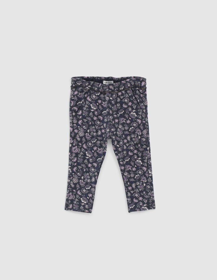 Baby girls’ navy paisley print joggers-1