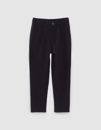 Pantalón negro tobillero tachuelas niña - IKKS