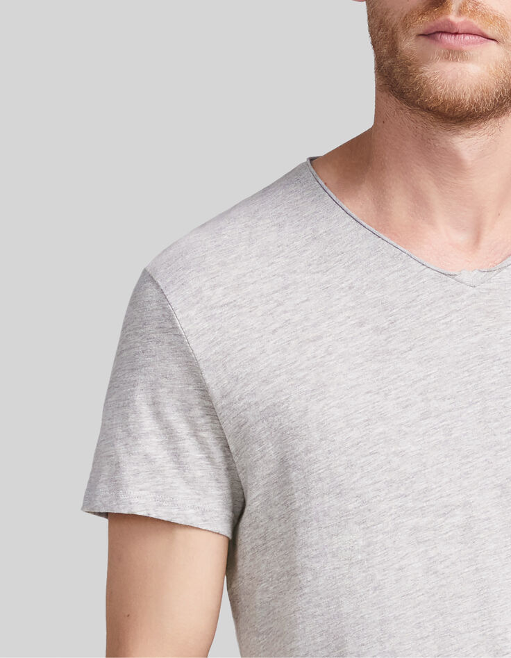 T-shirt L'Essentiel gris col V Homme-4