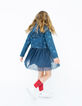 Girls’ navy mixed fabric tutu dress-4