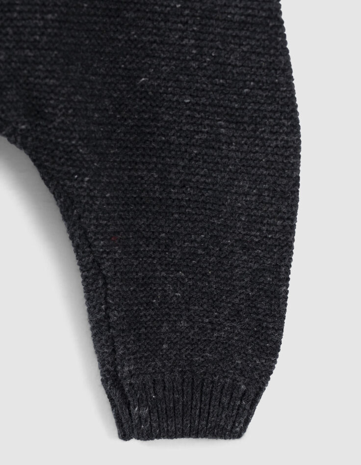Pantalón gris jaspeado de tricot algodón bio bebé-3