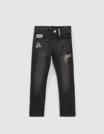 Boys’ grey super-resistant SLIM jeans with print - IKKS