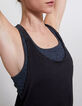 Women’s black strap LEOTEE YUJ x IKKS yoga tank top-4