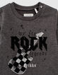 Camiseta gris guitarra flocado bebé niño -2