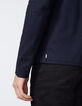 Men’s navy blue long sleeve polo shirt-5