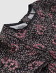 Blouse noire imprimé fleurs de lys bébé fille-2