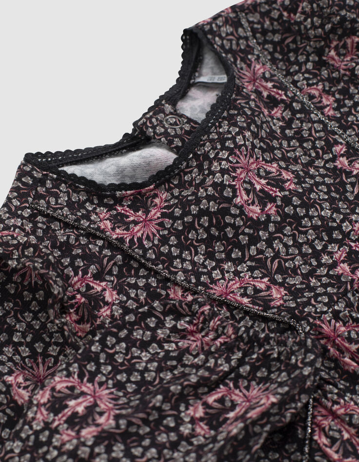 Baby girls’ black lily print blouse-2