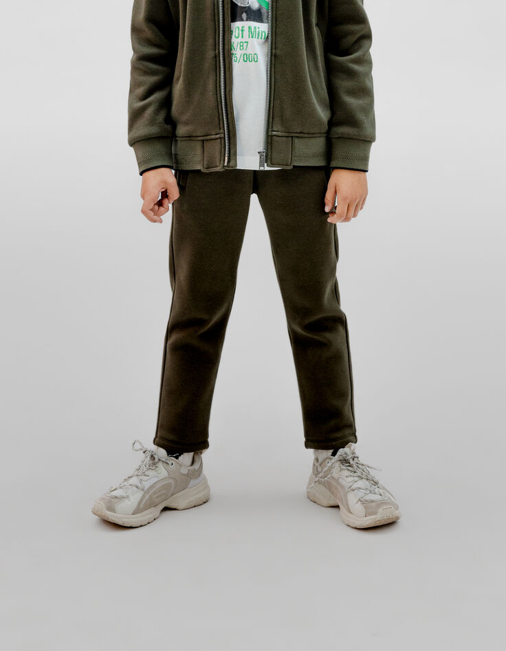 Boy's herringbone khaki jogging suit-1