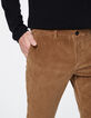 Bruinbeige SLIM fit broek in ribfluweel Heren-4