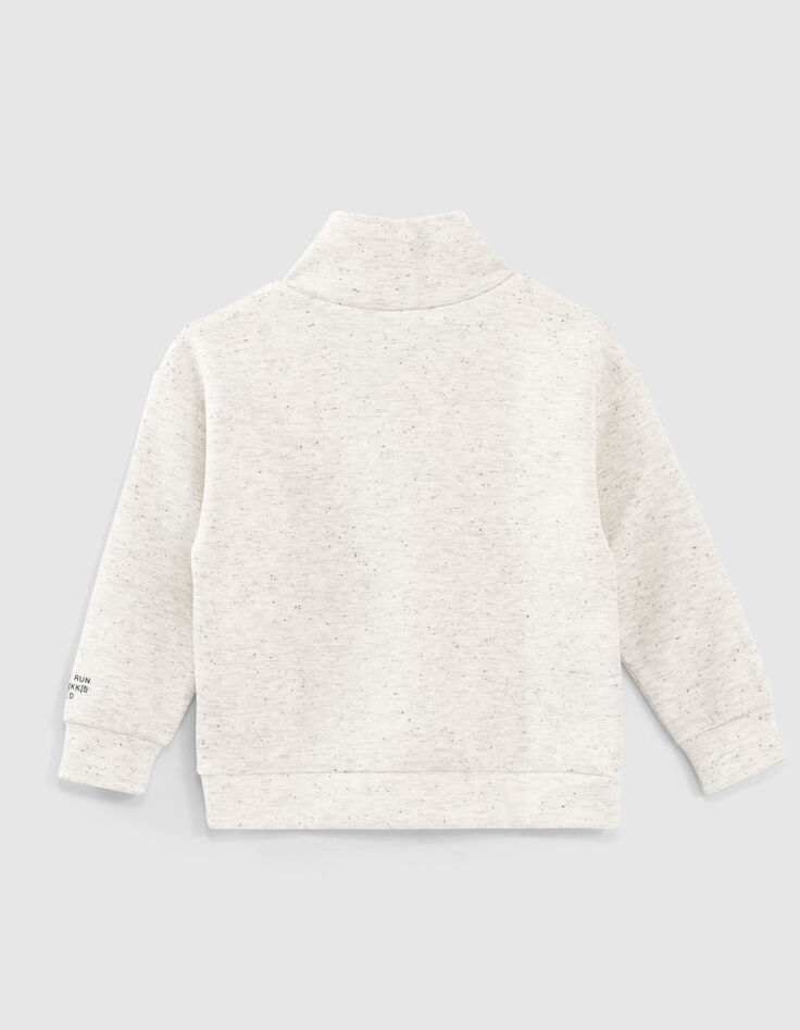 Gemêleerd witte sweater opstaande kraag maxi K jongens -3