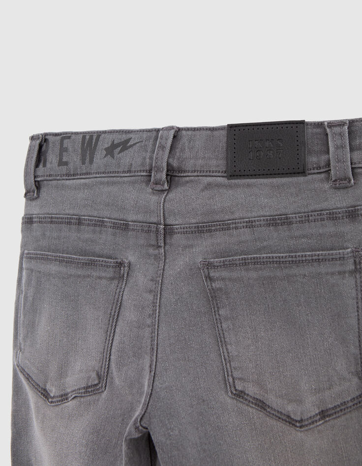 Graue SLIM-Jeans mit breitem gestreiften Bund für Jungen-7