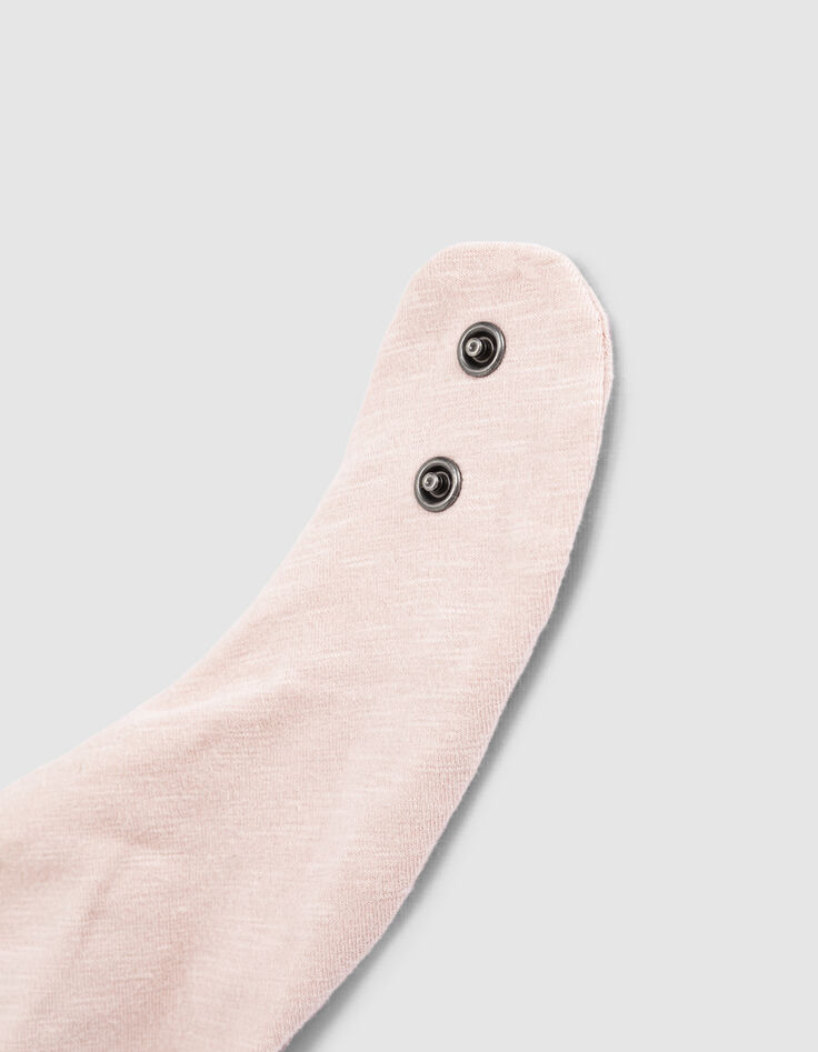 Babero rosa pálido print rock algodón bio bebé-7