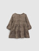 Baby girls’ khaki leopard floral print dress-3