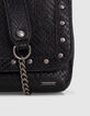 Girls’ black embossed python-look bag-6