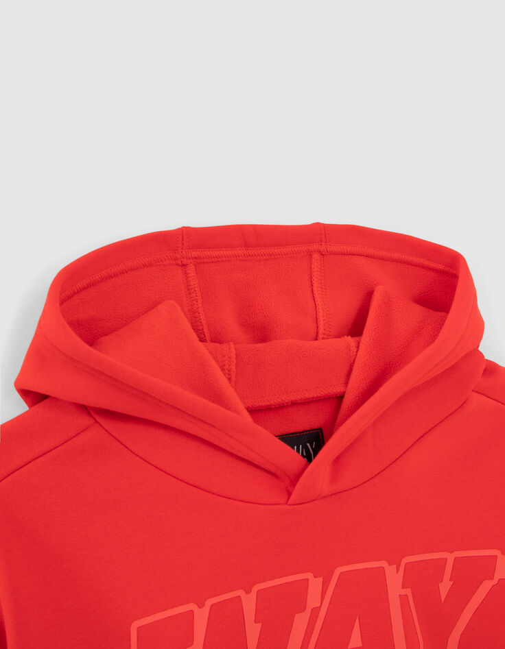 Rotes Jungensweatshirt mit gummiertem Maxi-Logo-3