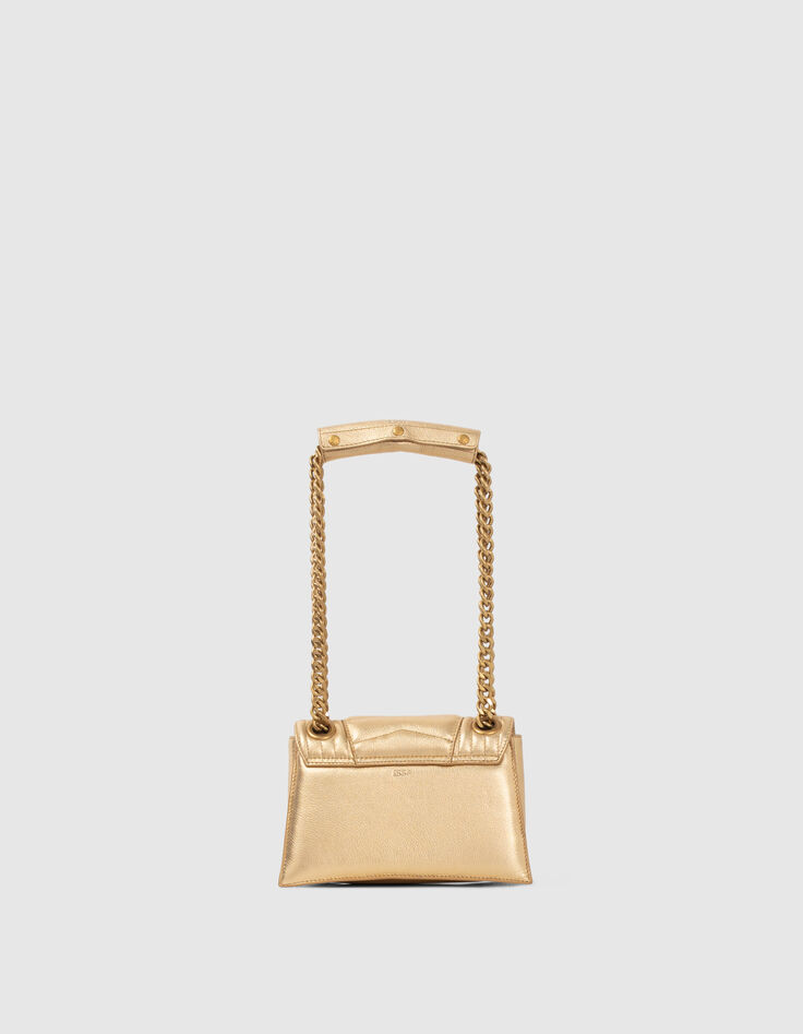 Damentasche THE 1 glitter aus goldfarbenem Metallic-Leder Größe S-3