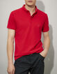 Men’s red mixed fabric SLIM polo shirt-2