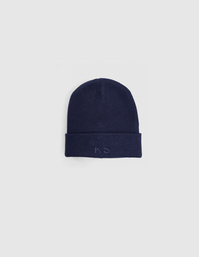 Gorro azul marino punto logo goma niño - IKKS