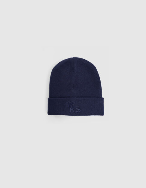 Boys' navy knit cap with gum logo - IKKS