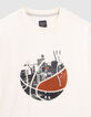 Boys’ ecru T-shirt with embossed basketball image-2