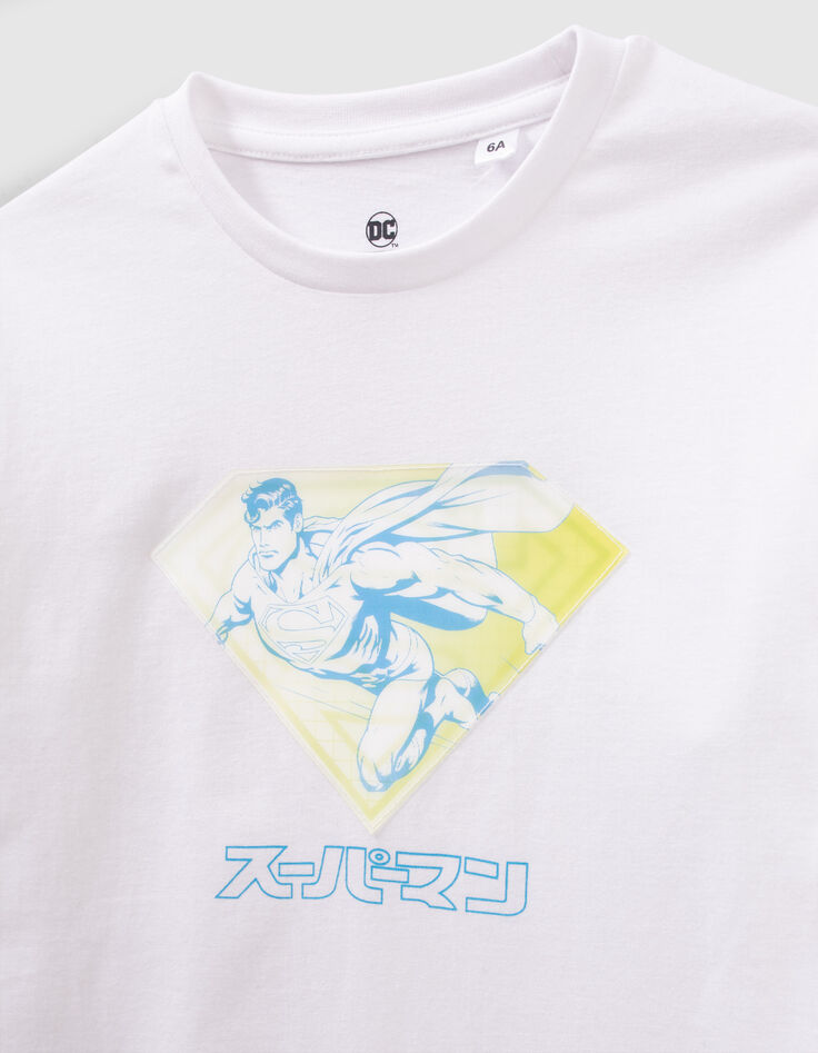 T-shirt blanc visuel lenticulaire SUPERMAN garçon-6