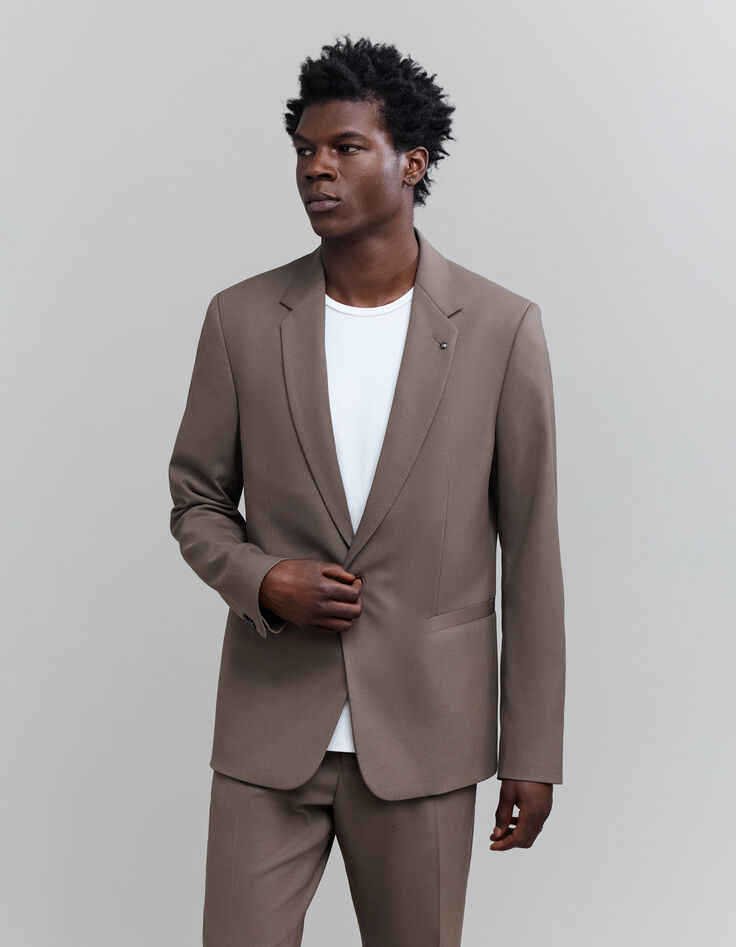 Traje de chaqueta castaño para hombre-1