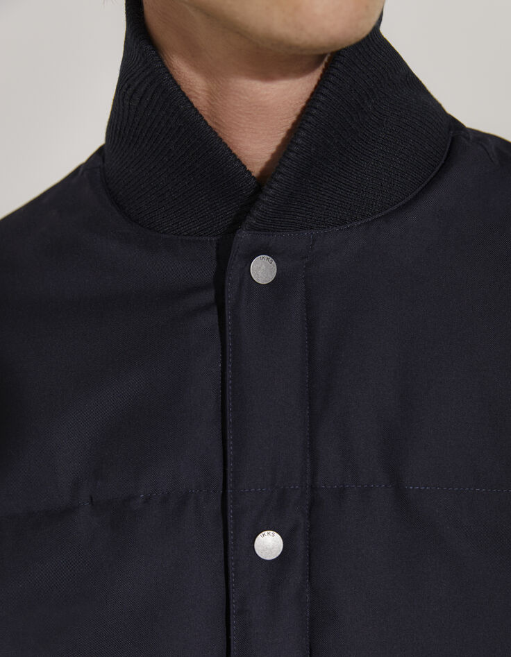 Men’s navy shawl collar light padded jacket-4