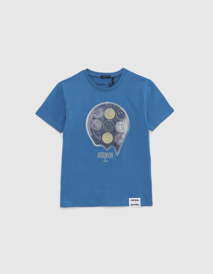 Boys’ blue T-shirt with lenticular SMILEYWORLD image-1
