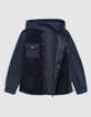 Boy's navy two-ply hooded overshirt-3