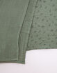 GABRIELLE PARIS 2 green organic cotton gauze cloth squares-5