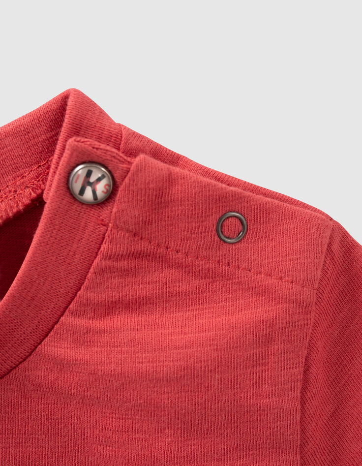 Rood T-shirt opdruk 3D bliksem babyjongens-5