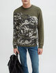 Pull sauge tricot visuel montagne Homme-2