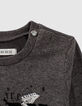 T-shirt gris coton bio visuel guitare floqué bébé garçon -4
