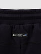 Boys’ navy techfleece Bermudas, embossed lettering-5