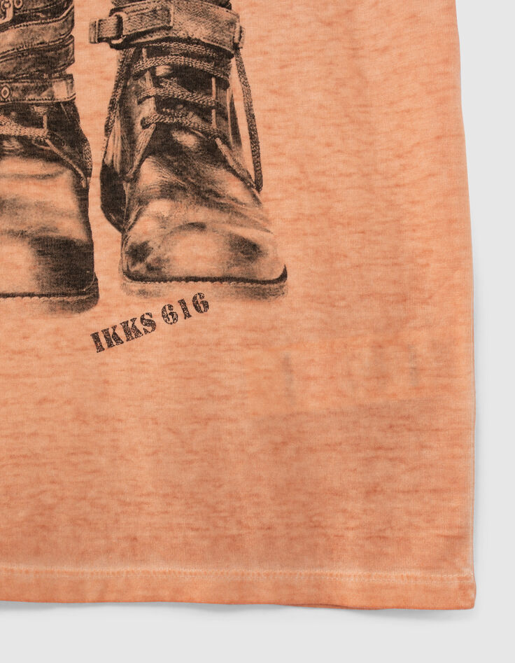 Boys’ orangey combat boot image T-shirt-4