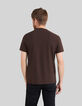 Men’s chocolate T-shirt with reggae men embroidery-3