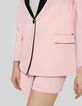 Women’s pink suit jacket with black collar-4